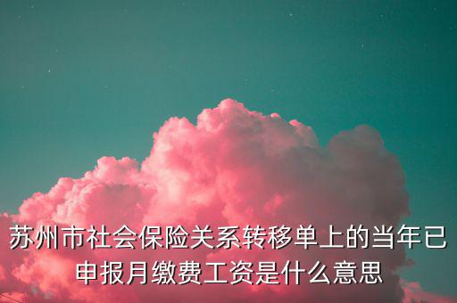 蘇州市社會保險關(guān)系轉(zhuǎn)移單上的當(dāng)年已申報月繳費(fèi)工資是什么意思