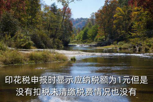 印花稅是1的時候為什么不扣款，印花稅申報時顯示應納稅額為1元但是沒有扣稅未清繳稅費情況也沒有