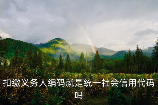 扣繳義務(wù)人編碼就是統(tǒng)一社會(huì)信用代碼嗎