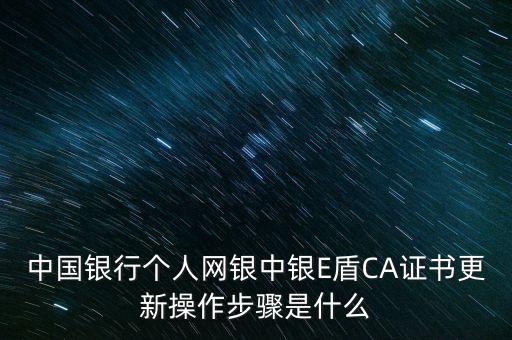 中國銀行個(gè)人網(wǎng)銀中銀E盾CA證書更新操作步驟是什么