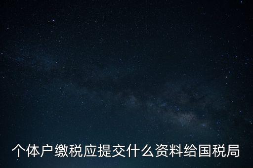 個(gè)體戶核稅什么材料，個(gè)體戶繳稅應(yīng)提交什么資料給國(guó)稅局