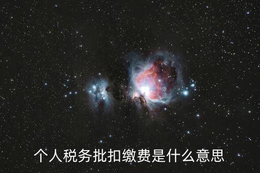 國稅批扣用戶什么意思，稅銀批扣是什么意思