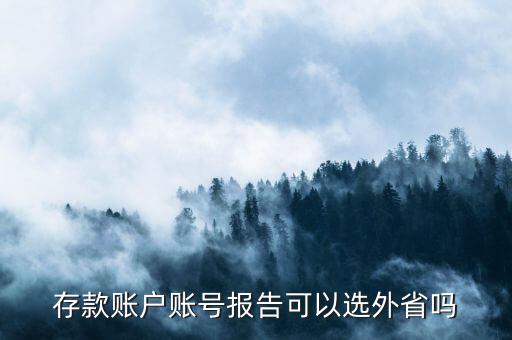 存款賬戶賬號報告是什么，存款賬戶賬號報告可以選外省嗎