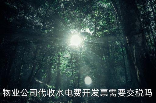 物業(yè)水費要交什么稅，2022年4月物業(yè)公司開水電費發(fā)票稅率