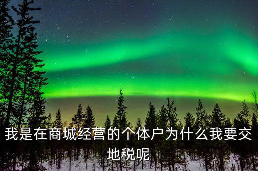個(gè)體戶為什么要交地稅，我是在商城經(jīng)營(yíng)的個(gè)體戶為什么我要交地稅呢