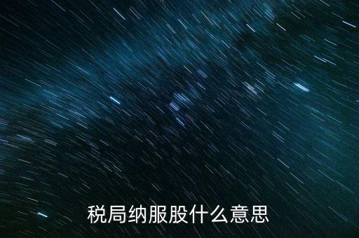 稅收中的納服是指什么，國稅局納服科是干什么的