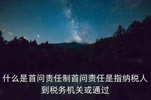 稅務(wù)首問責(zé)任制是什么，首問負(fù)責(zé)制度是指什么