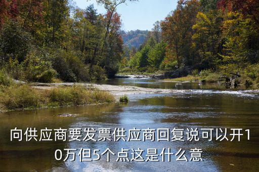 發(fā)票5個點什么意思，向供應(yīng)商要發(fā)票供應(yīng)商回復(fù)說可以開10萬但5個點這是什么意