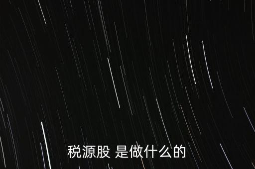 稅源管理二股什么意思，稅源股 是做什么的