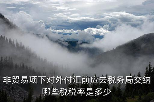 為什么非貿(mào)易付匯要繳稅，公司剛剛做了筆非貿(mào)易付匯紅利股息匯出問一下匯出金額是要扣