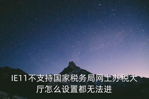 IE11不支持國(guó)家稅務(wù)局網(wǎng)上辦稅大廳怎么設(shè)置都無法進(jìn)