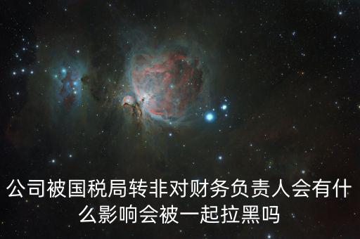 公司被國稅局轉(zhuǎn)非對財務(wù)負(fù)責(zé)人會有什么影響會被一起拉黑嗎