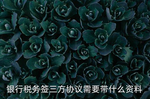 銀稅協(xié)議需要什么證件，銀行稅務(wù)簽三方協(xié)議需要帶什么資料