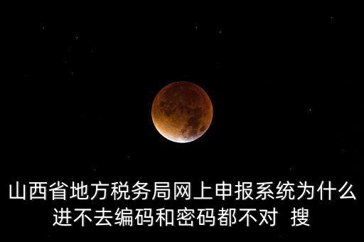 山西省地方稅務(wù)局網(wǎng)上申報系統(tǒng)為什么進(jìn)不去編碼和密碼都不對  搜