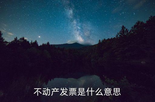 不動(dòng)產(chǎn)統(tǒng)發(fā)票有什么用，不動(dòng)產(chǎn)發(fā)票是什么意思