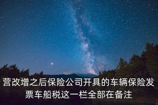 車船稅為什么開在備注里，保險公司代收的車船稅稅款是填在備注欄里的么