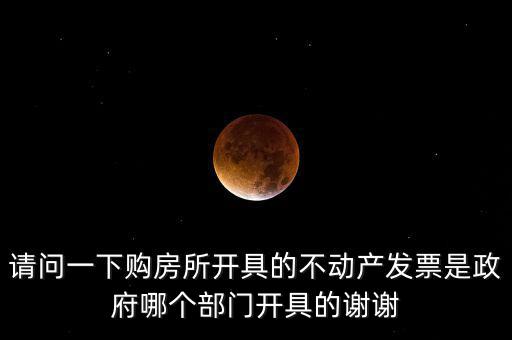 請問一下購房所開具的不動(dòng)產(chǎn)發(fā)票是政府哪個(gè)部門開具的謝謝