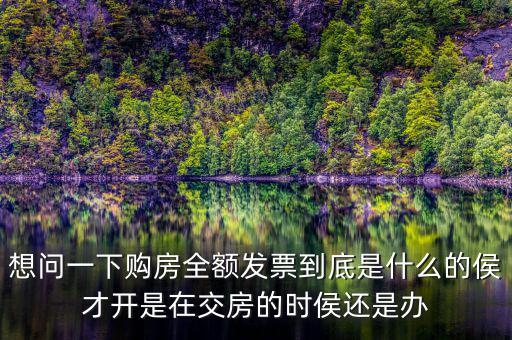 想問(wèn)一下購(gòu)房全額發(fā)票到底是什么的侯才開(kāi)是在交房的時(shí)侯還是辦