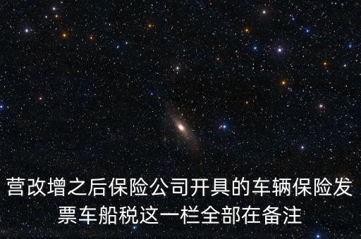 營改增之后保險(xiǎn)公司開具的車輛保險(xiǎn)發(fā)票車船稅這一欄全部在備注