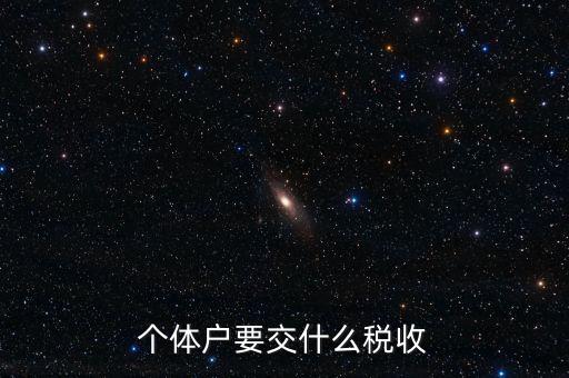 個(gè)體地稅交什么稅，個(gè)體戶要交什么稅收