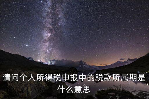 請問個人所得稅申報中的稅款所屬期是什么意思