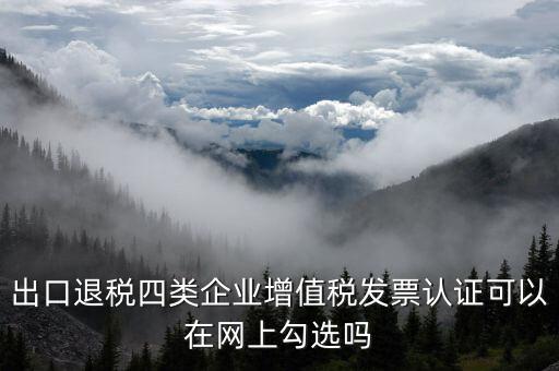 什么是出口四類企業(yè)，出口退稅四類企業(yè)增值稅發(fā)票認證可以在網(wǎng)上勾選嗎