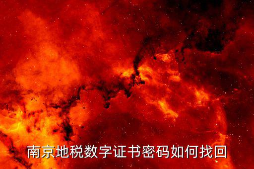 南京地稅密碼是什么，南京地稅數(shù)字證書(shū)密碼如何找回