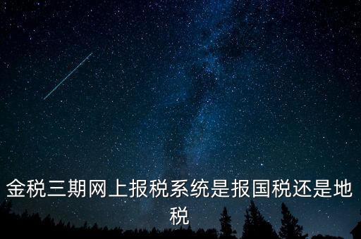 用金稅三期軟件報(bào)什么稅，金稅三期網(wǎng)上報(bào)稅系統(tǒng)是報(bào)國(guó)稅還是地稅