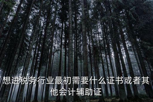 進稅務(wù)局需要什么證件，想進稅務(wù)行業(yè)最初需要什么證書