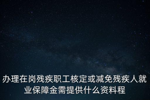 核定殘保金需要什么，辦理在崗殘疾職工核定或減免殘疾人就業(yè)保障金需提供什么資料程