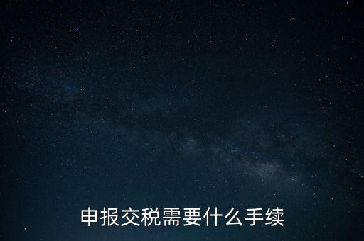 行業(yè)繳稅需要什么手續(xù)，申報(bào)交稅需要什么手續(xù)