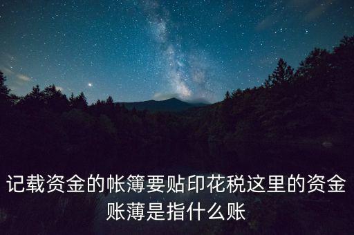 什么是資金賬簿，什么樣的賬簿屬于資金類賬簿
