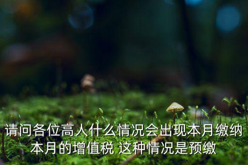 請問各位高人什么情況會出現(xiàn)本月繳納本月的增值稅 這種情況是預繳