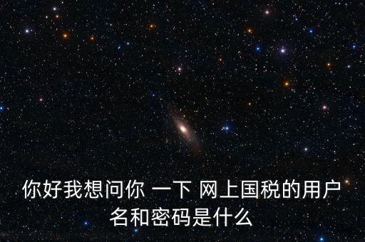 什么是電子稅務局密碼，你好我想問你 一下 網上國稅的用戶名和密碼是什么
