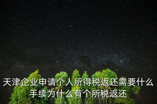 天津企業(yè)申請個(gè)人所得稅返還需要什么手續(xù)為什么有個(gè)所稅返還