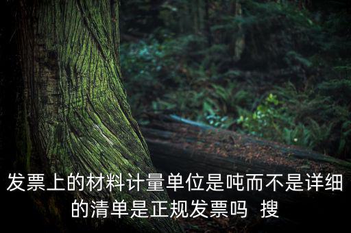 發(fā)票上的材料計量單位是噸而不是詳細(xì)的清單是正規(guī)發(fā)票嗎  搜