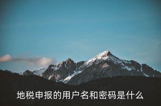 地稅申報(bào)的用戶(hù)名和密碼是什么