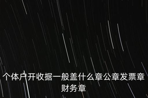 個(gè)體戶(hù)開(kāi)收據(jù)一般蓋什么章公章發(fā)票章財(cái)務(wù)章