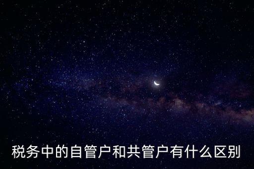 稅務中的自管戶和共管戶有什么區(qū)別