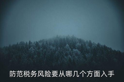 防范稅務風險要從哪幾個方面入手