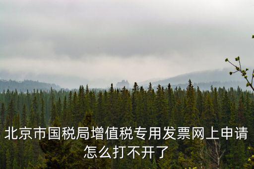 北京市國稅局增值稅專用發(fā)票網(wǎng)上申請怎么打不開了