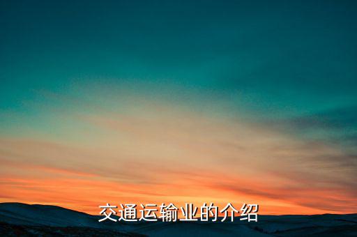 交通運輸業(yè)的介紹