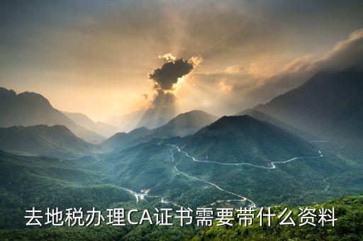 地稅ca帶什么，去地稅簽三方協(xié)議需要以下東西第四個CA是什么意思啊