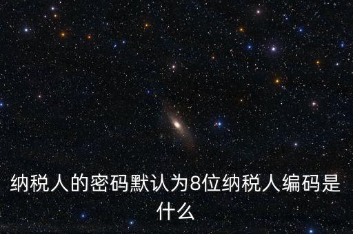8位國稅納稅編碼是什么，納稅人的密碼默認(rèn)為8位納稅人編碼是什么