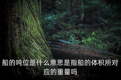 什么是車船噸位，船舶噸位是什么意思