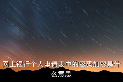 網(wǎng)上申報(bào)的密碼是什么，網(wǎng)上銀行個人申請表中的密碼加密是什么意思