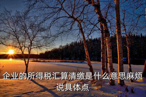 年度匯算清繳什么意思，企業(yè)的所得稅匯算清繳是什么意思麻煩說(shuō)具體點(diǎn)