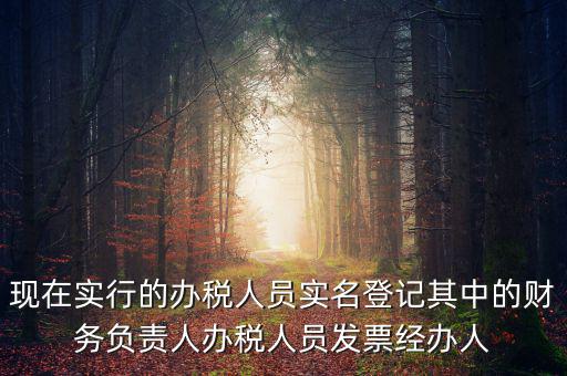 實名辦稅是什么時間提出的，現(xiàn)在實行的辦稅人員實名登記其中的財務(wù)負(fù)責(zé)人辦稅人員發(fā)票經(jīng)辦人