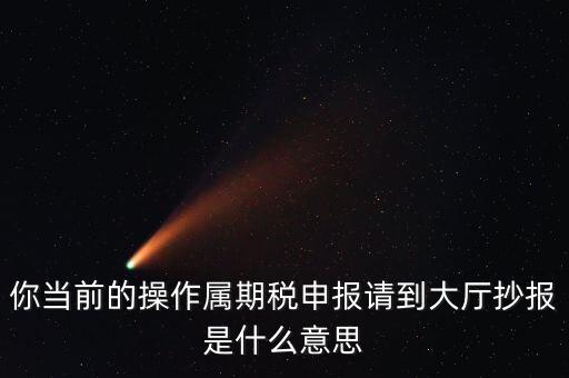 抄報(bào) 申報(bào)是什么，你當(dāng)前的操作屬期稅申報(bào)請到大廳抄報(bào)是什么意思