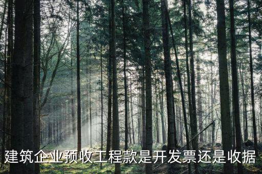 建筑企業(yè)預收工程款是開發(fā)票還是收據(jù)